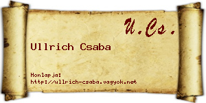 Ullrich Csaba névjegykártya